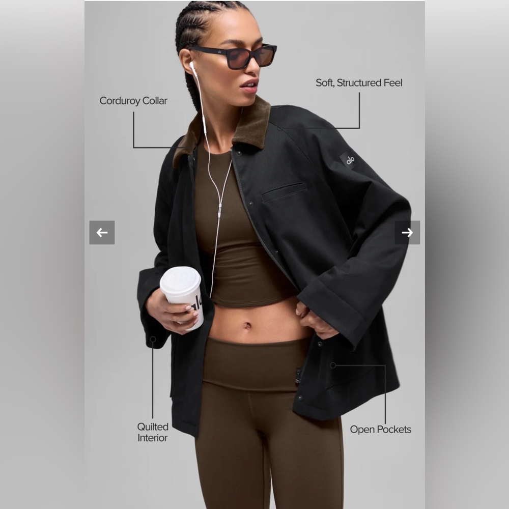 Alo yoga Twill Barn Jacket. Black. Size M. NWT
Authentic. - Picture 2 of 7
